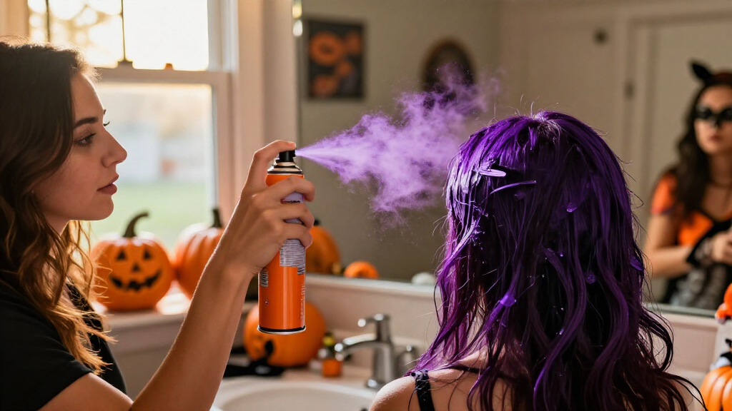 Halloween temporary hair color spray