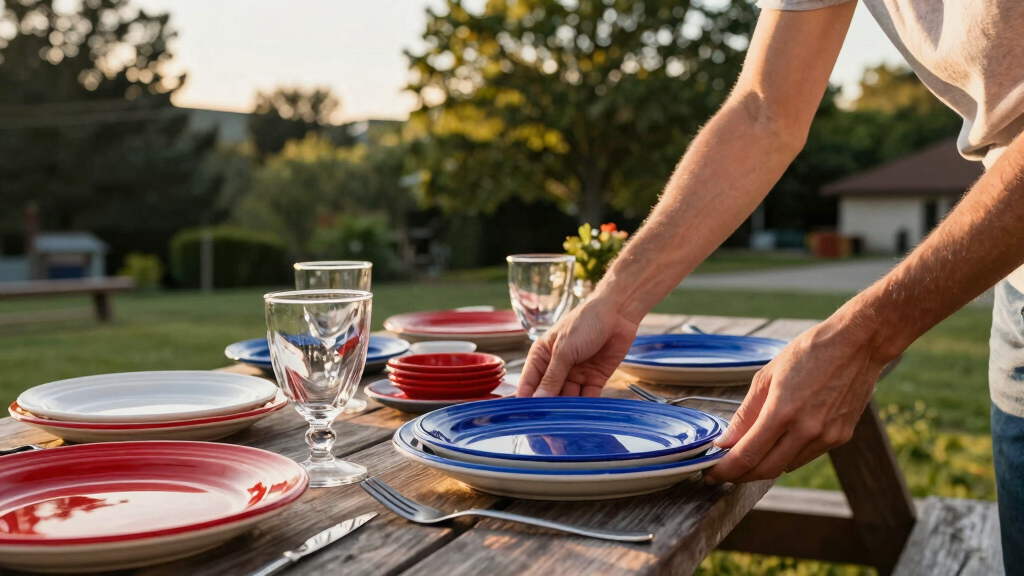 patriotic outdoor dinnerware