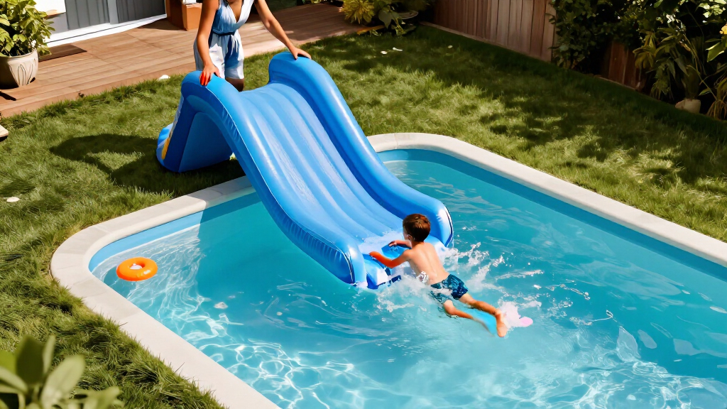 inflatable water slides for backyard pools