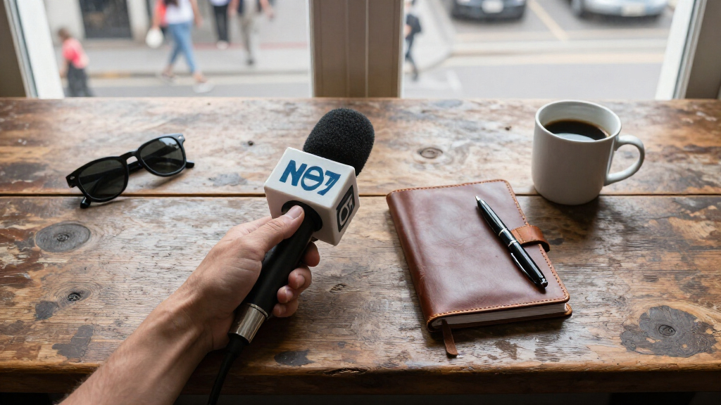 news reporting microphones