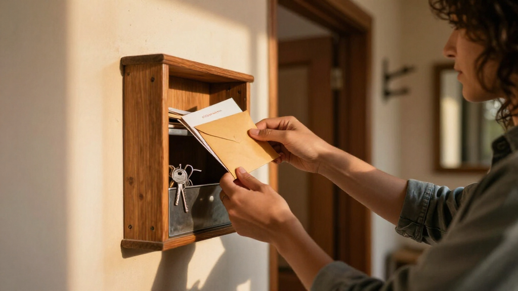 key holder with mail shelf