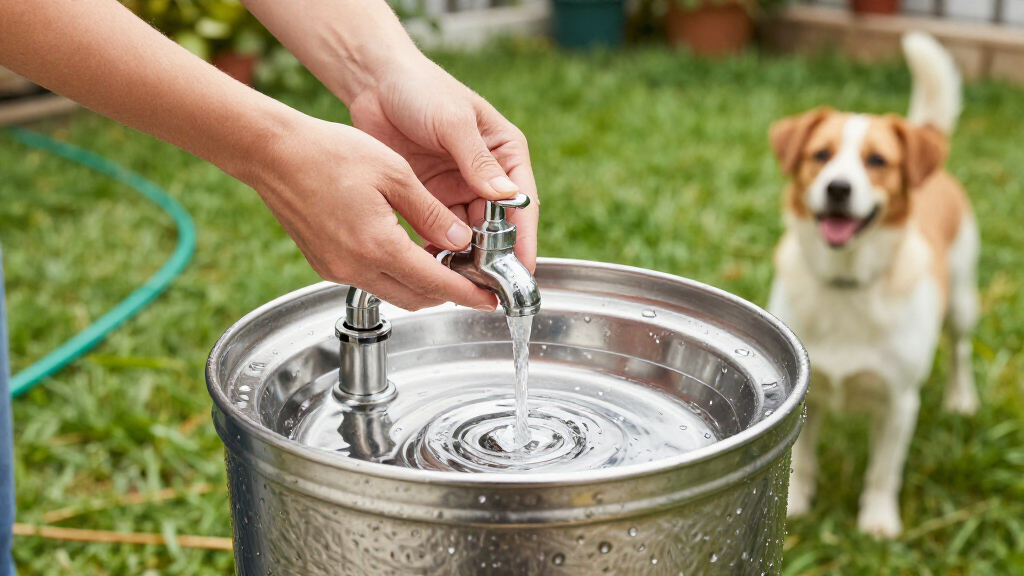 best large stainless steel automatic dog waterer
