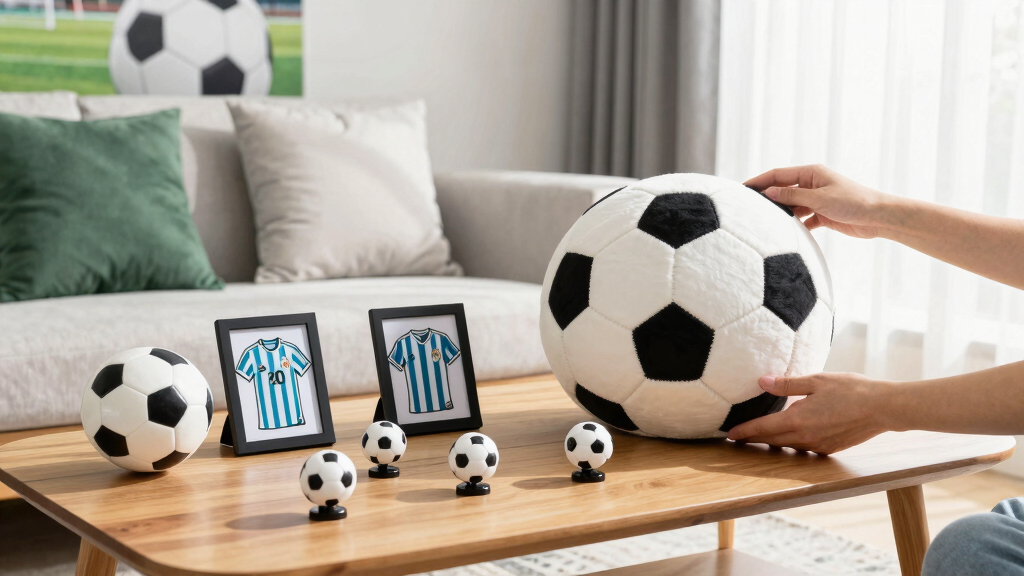 soccer-themed living room decor