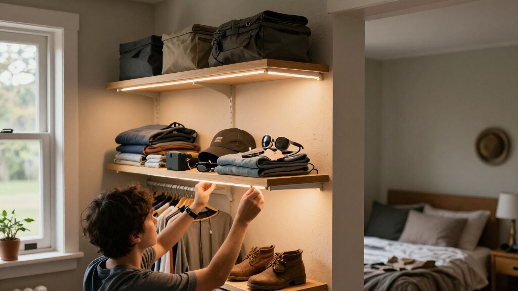 closet lighting kits for shelves for small closets