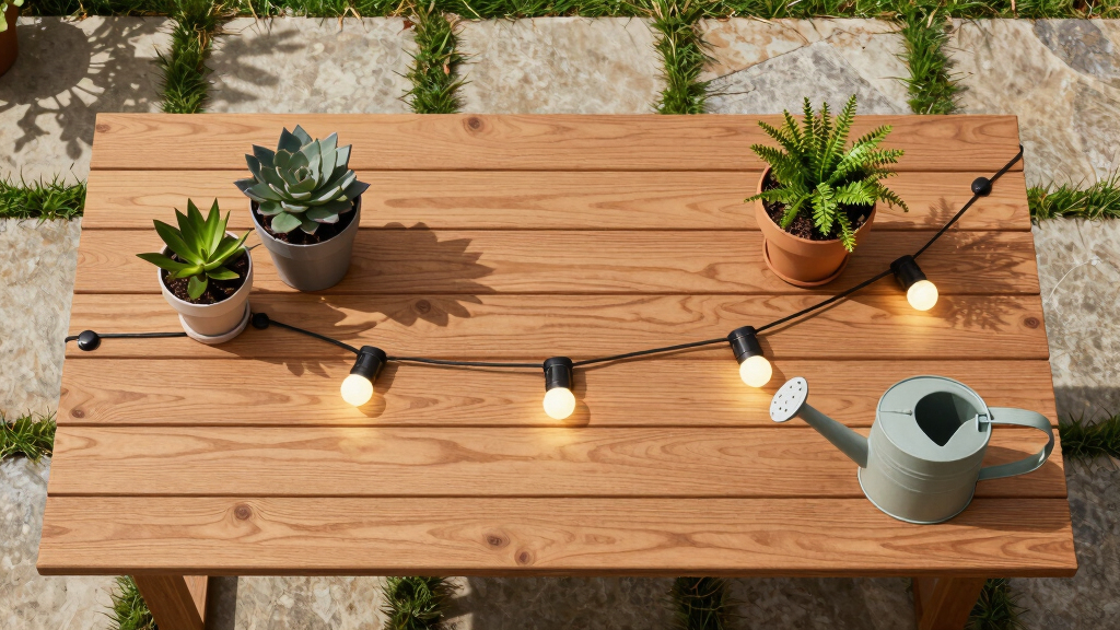 solar-powered outdoor string lights