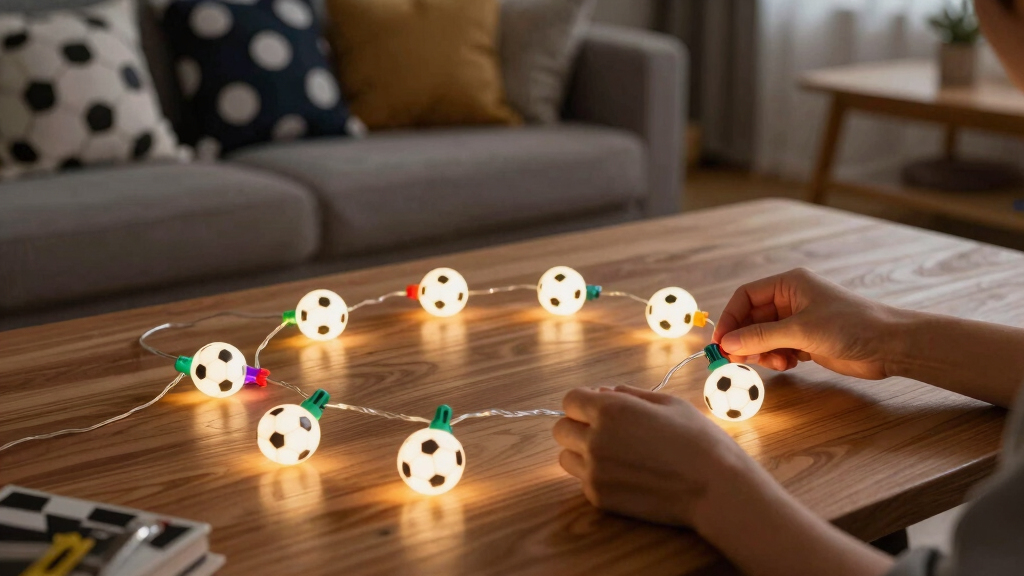 soccer-themed LED string lights