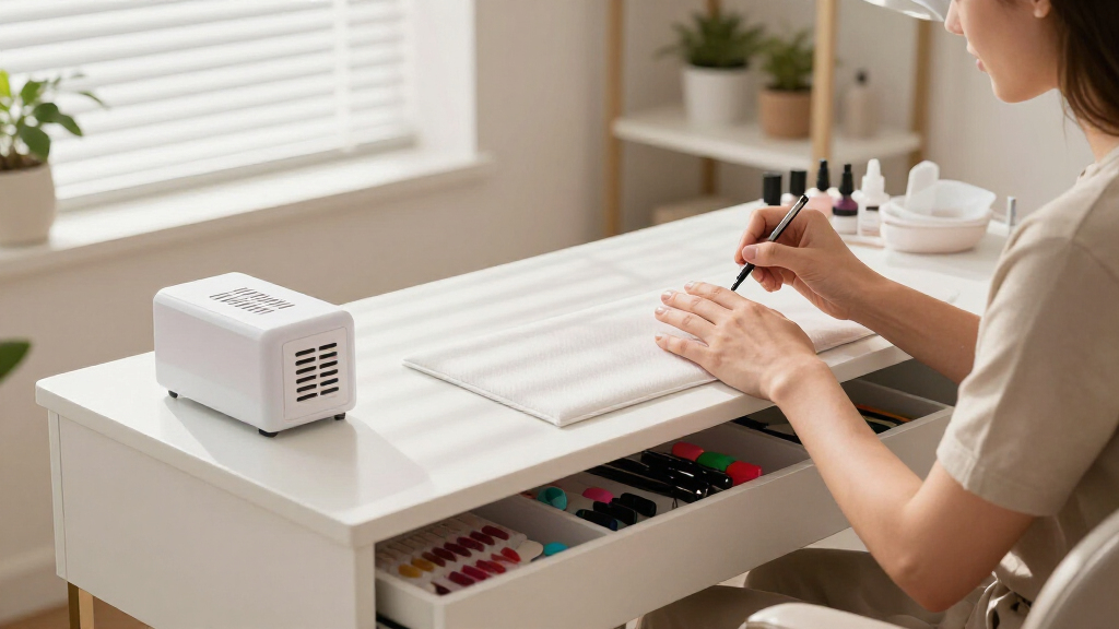 best manicure table with ventilation and storage