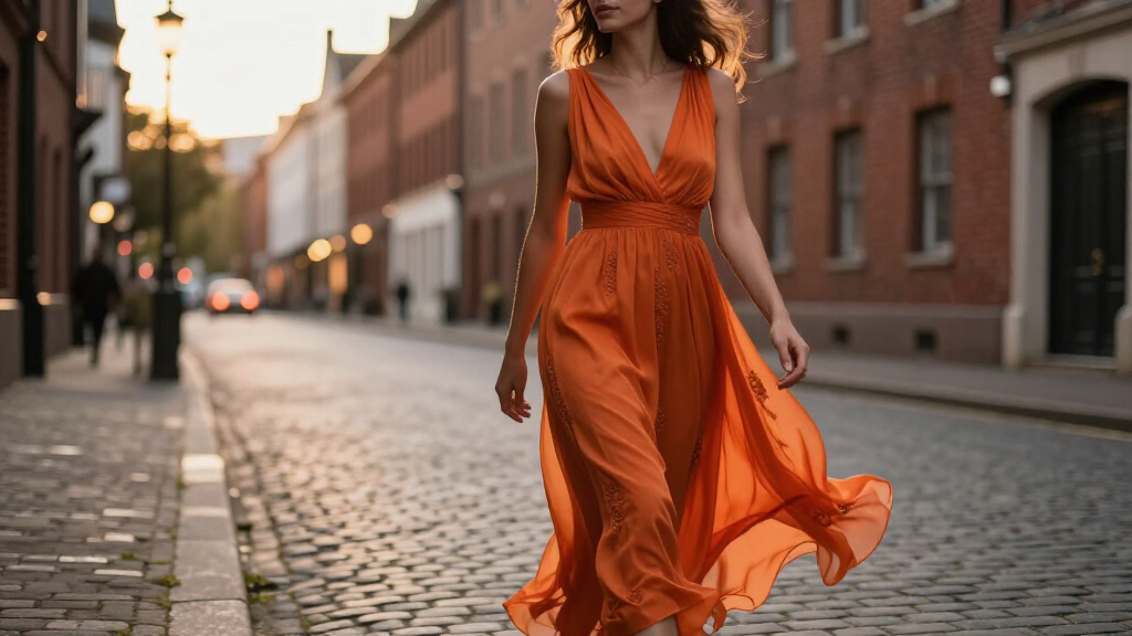 best orange evening gowns