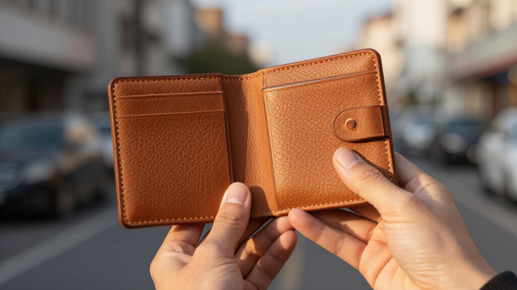 full grain leather minimalist wallets for business