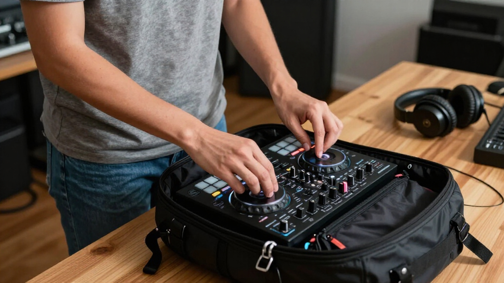DJ controller for backpack transport