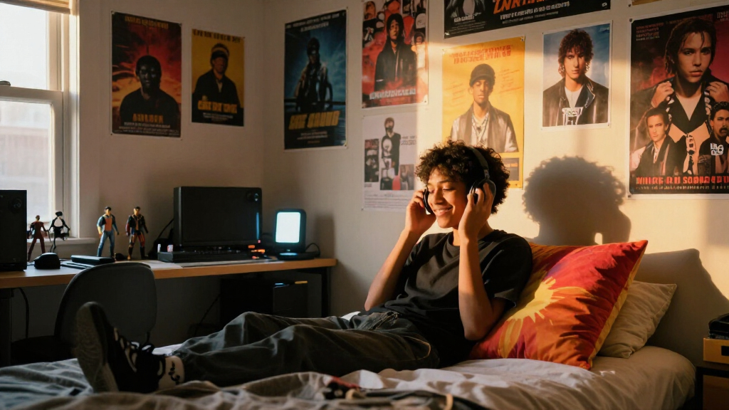 entertainment-themed dorm decor