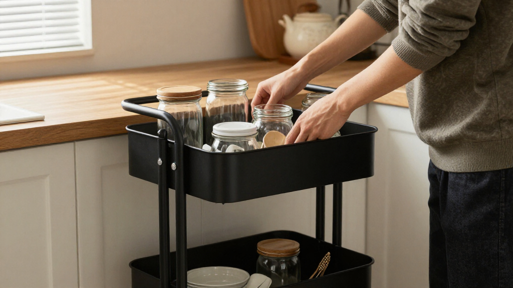 rolling storage cart metal