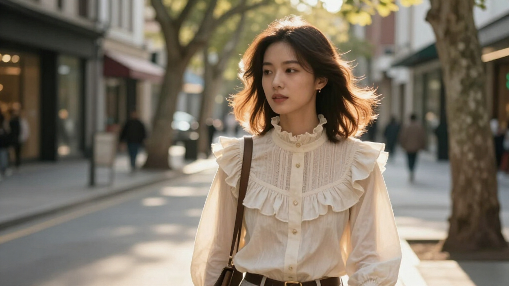best high-neck ruffled blouses