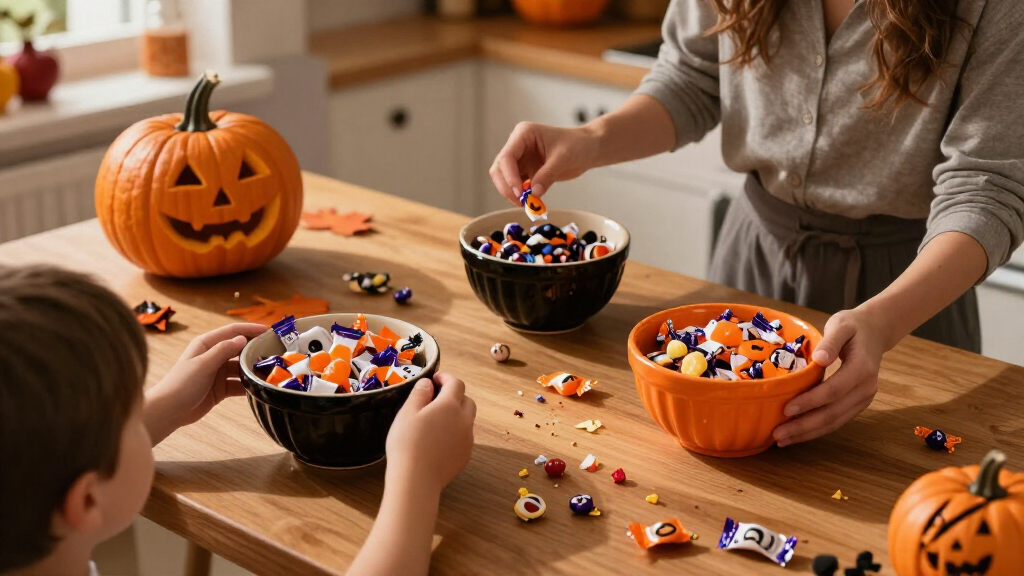 Halloween party candy bowls