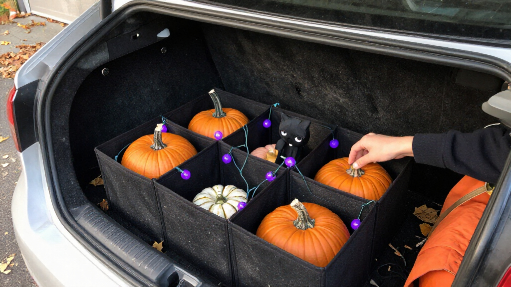 car trunk organizer Halloween decorations