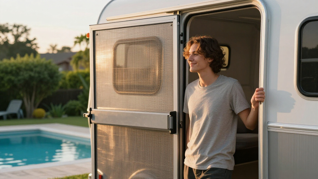magnetic screen door for trailer