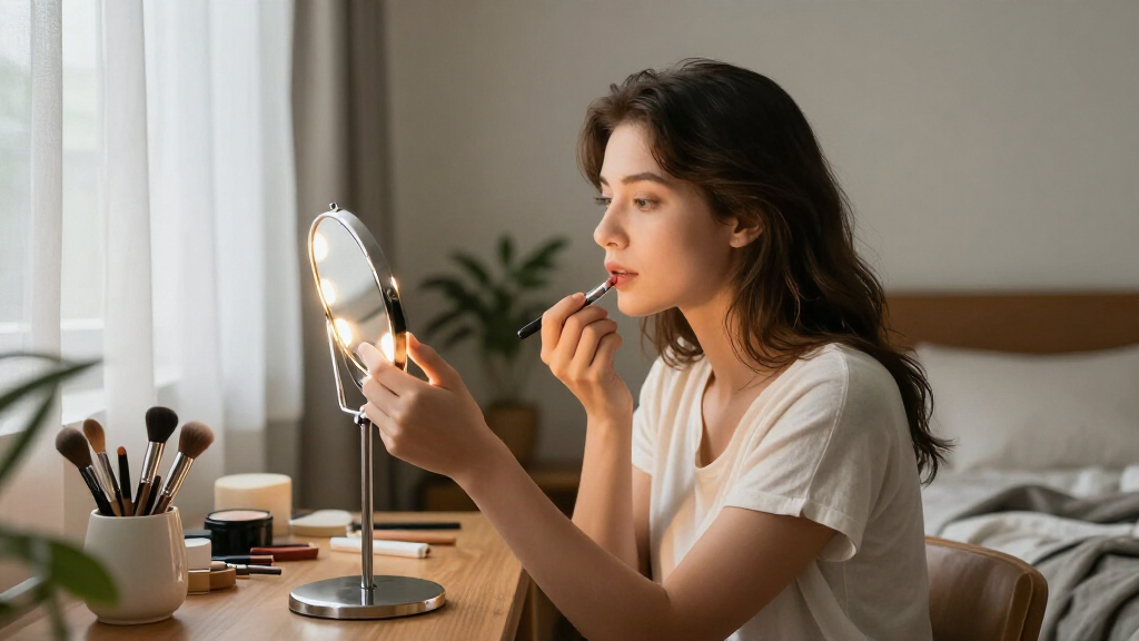 portable makeup mirrors with lights