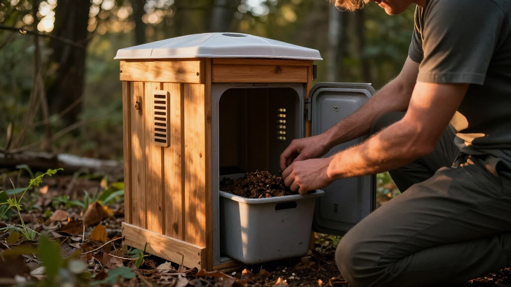 off grid composting toilet system