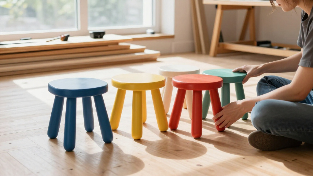 best colorful wooden stools