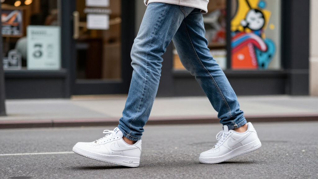 best white Nike Air Force 1 sneakers
