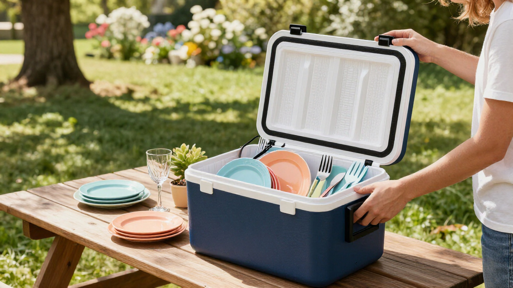 best picnic cooler with tableware set