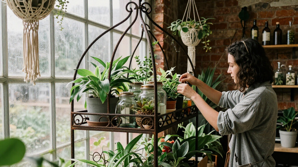 gothic greenhouse display shelf