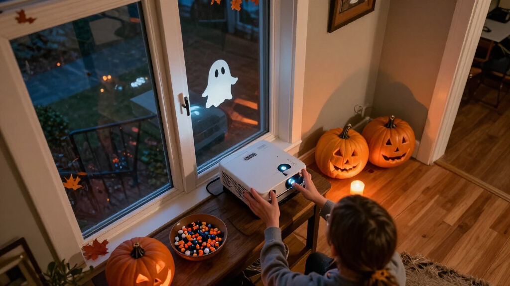 Halloween window projection lights