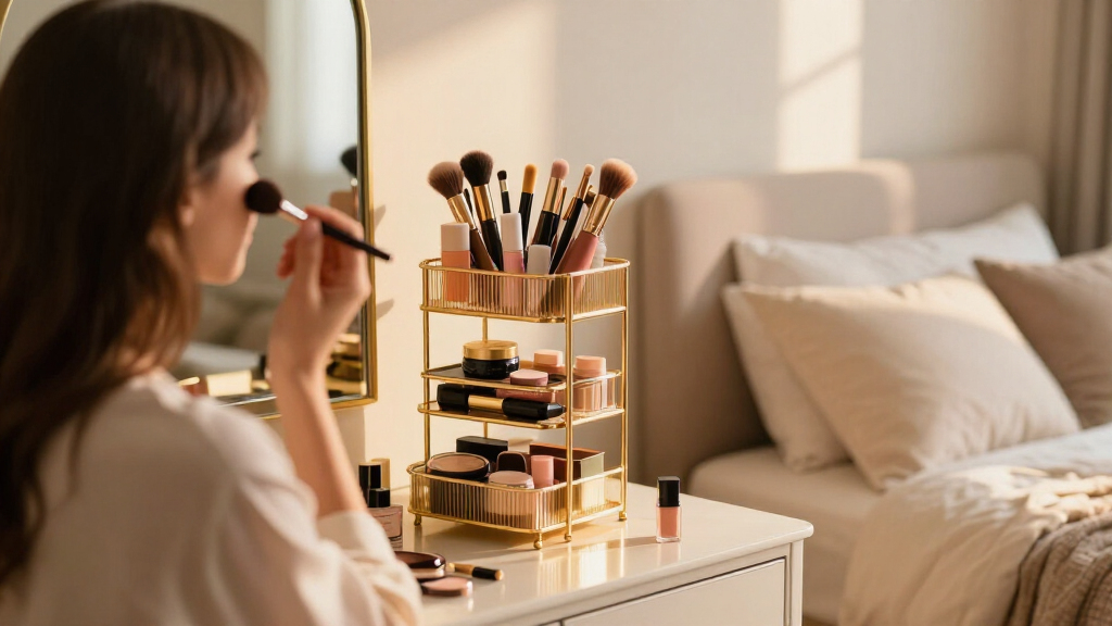 luxury makeup organizer tower