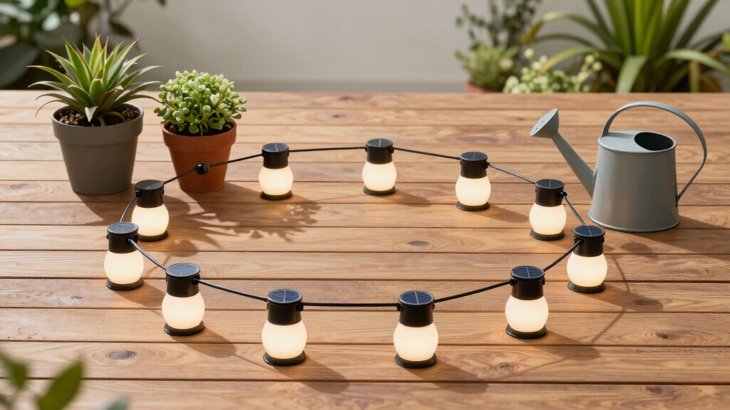 solar-powered outdoor string lights