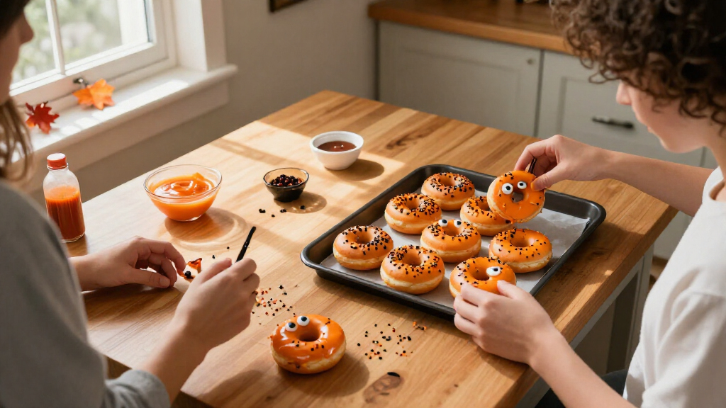 Halloween donut decorating supplies