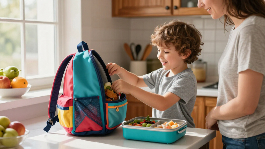 kids backpack with lunch box