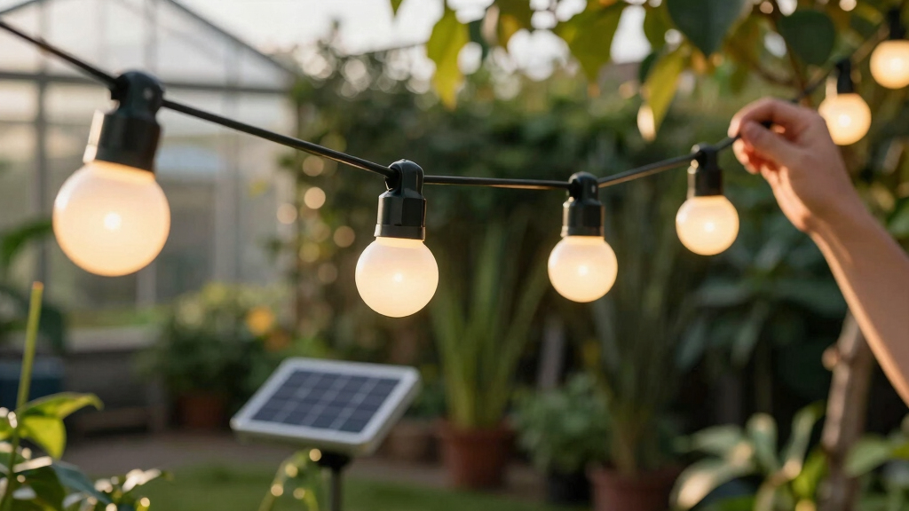 solar-powered outdoor string lights