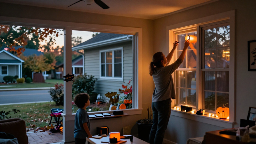 smart Halloween window lights