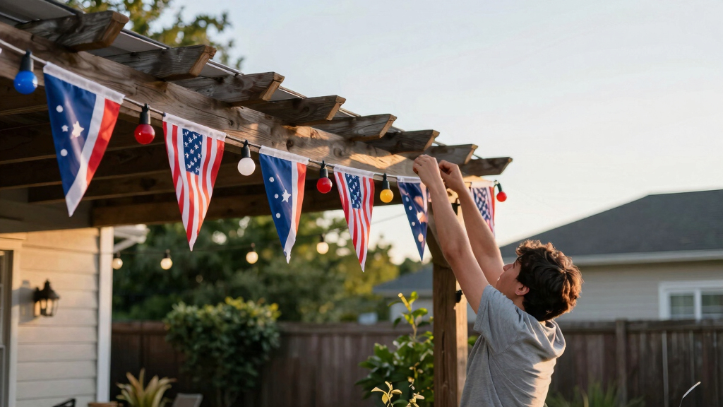 patriotic outdoor string lights