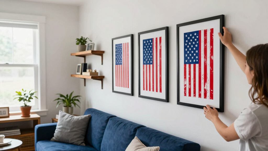 patriotic American flag art prints