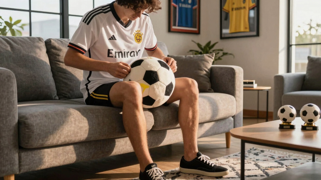 soccer-themed living room decor