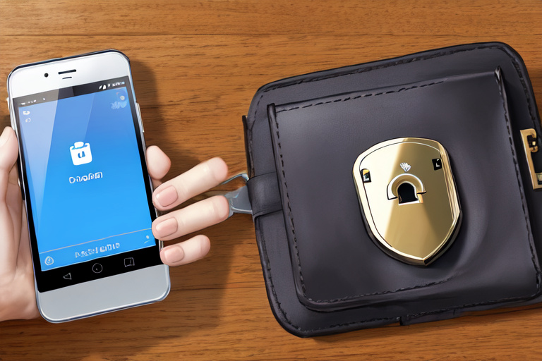 a padlock and a shield over a phone login screen
