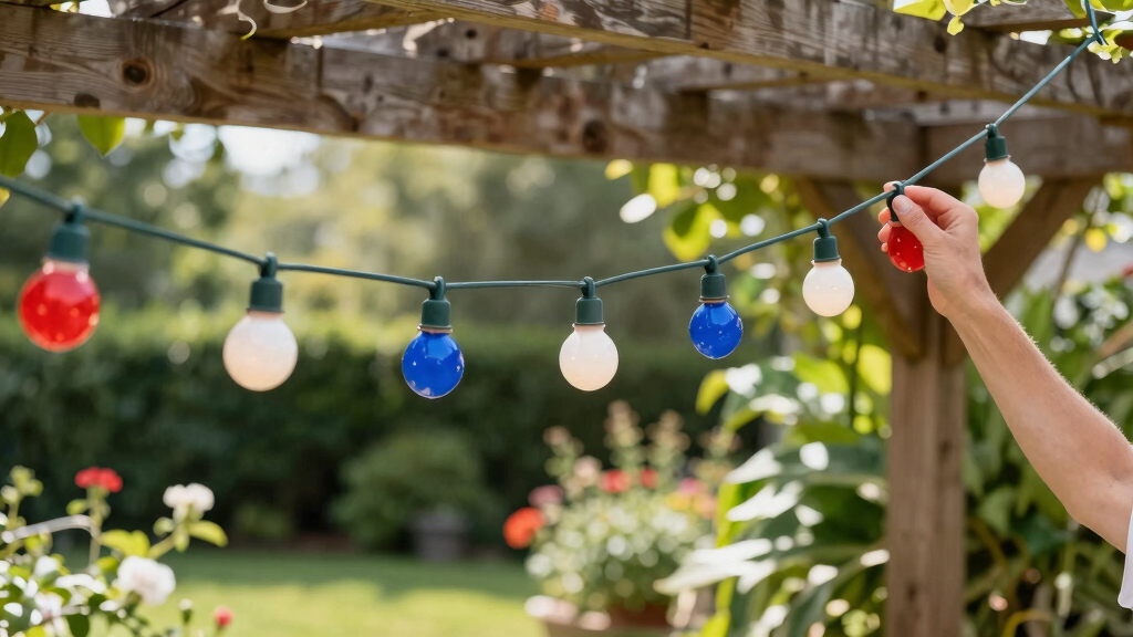 patriotic outdoor string lights