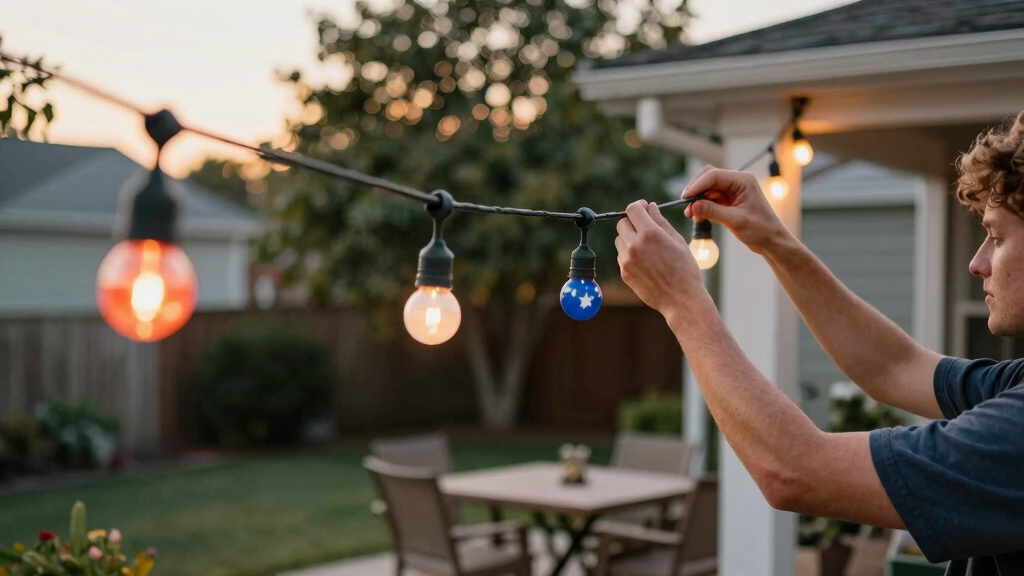 patriotic outdoor string lights