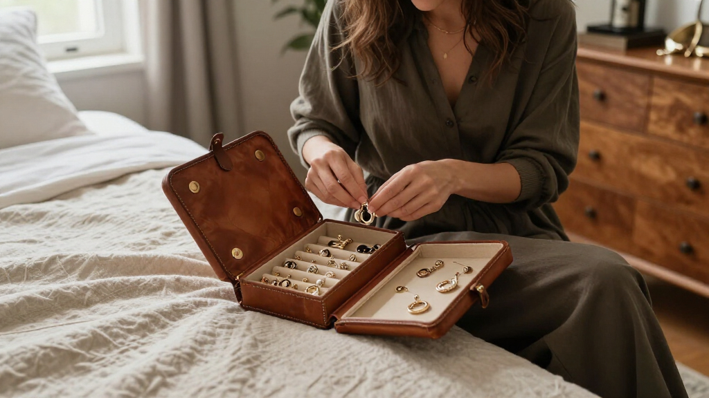 jewelry organizer leather