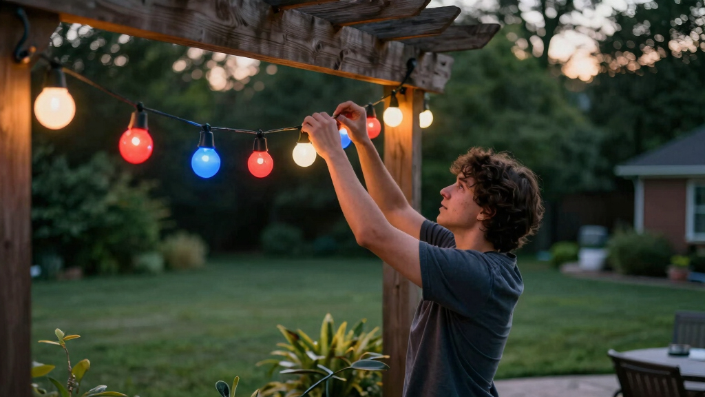 patriotic outdoor string lights
