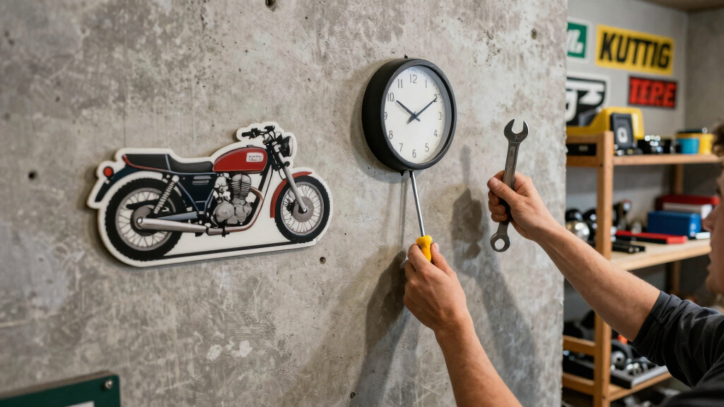 garage d%C3%A9cor for motorcycle lovers signs clocks etc