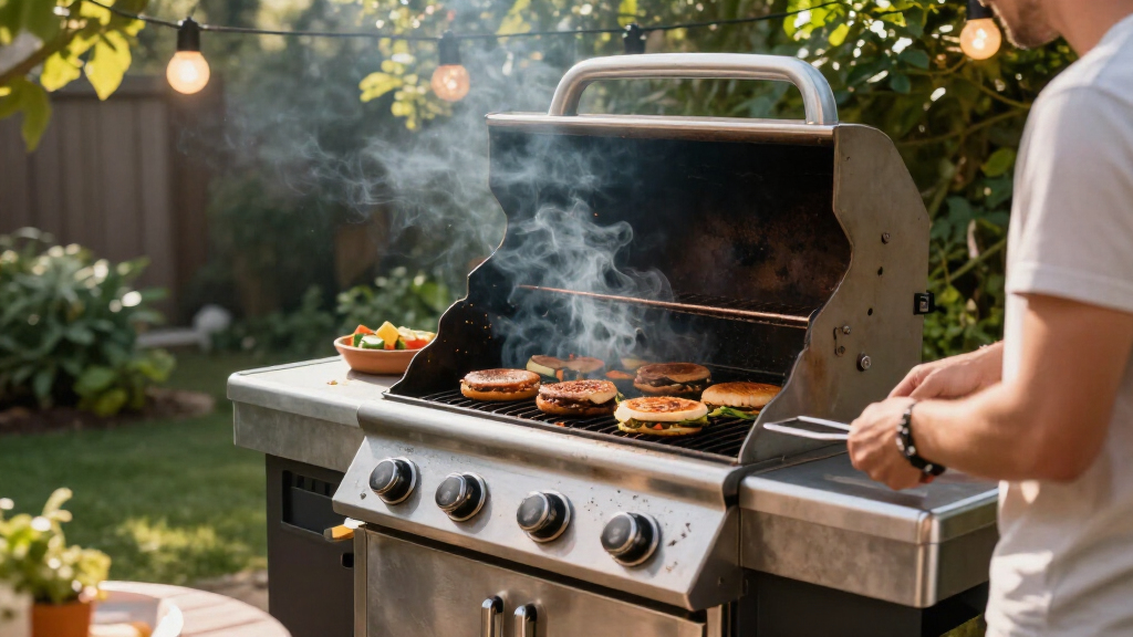 stainless steel gas grill with infrared burner