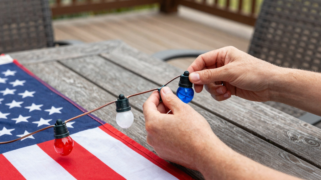 patriotic outdoor string lights