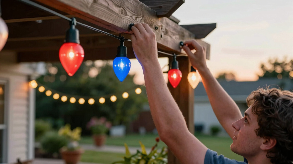 patriotic outdoor string lights