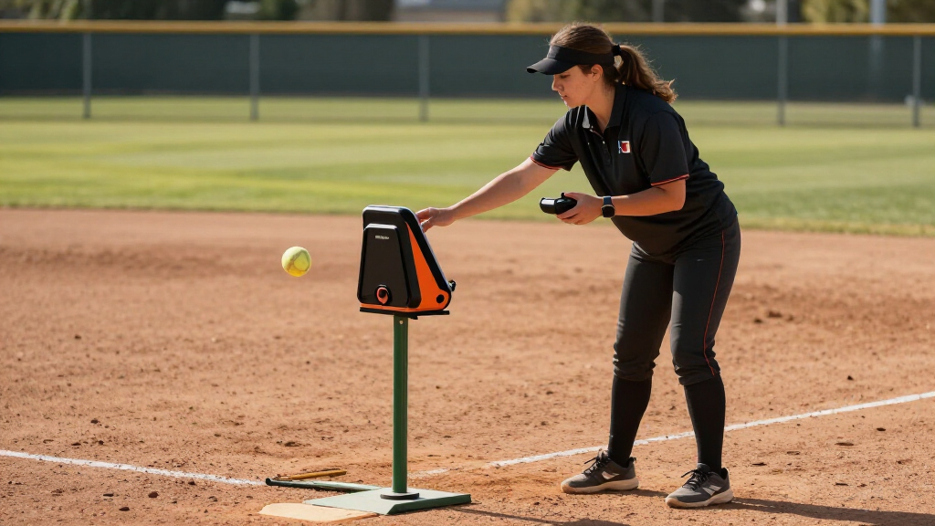 softball pitching machines with remote control
