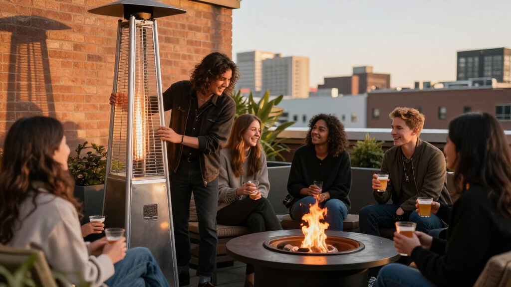 outdoor heaters for rooftop gatherings
