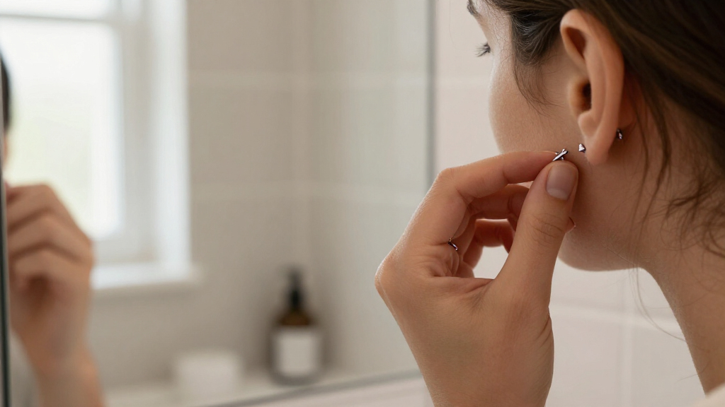 titanium internally threaded flat back stud for new piercings