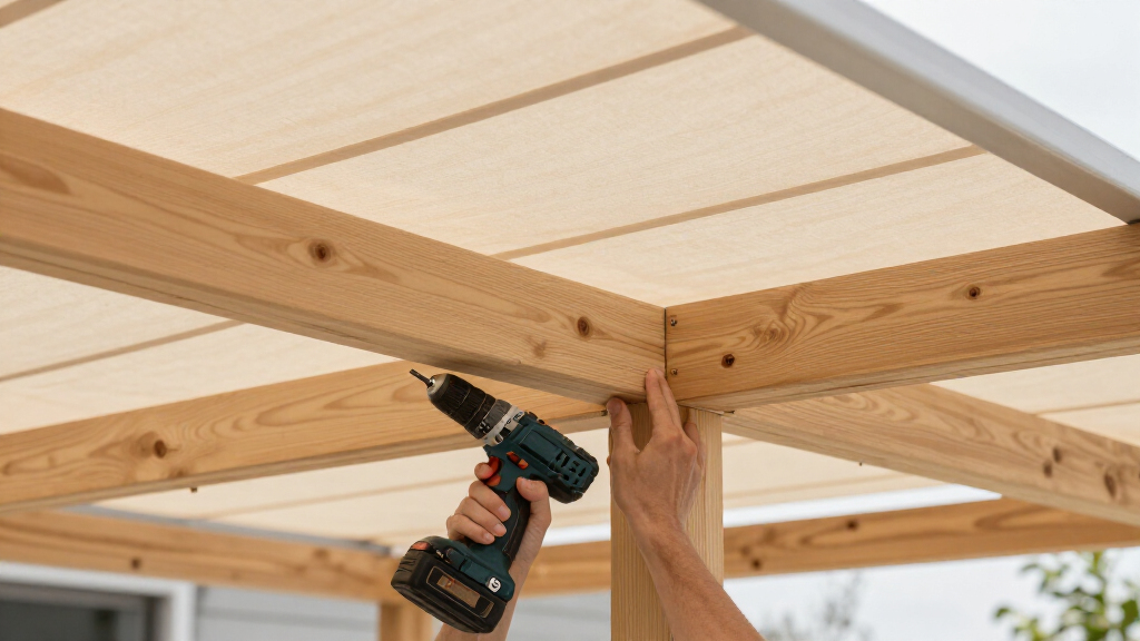 pergola kit with retractable canopy