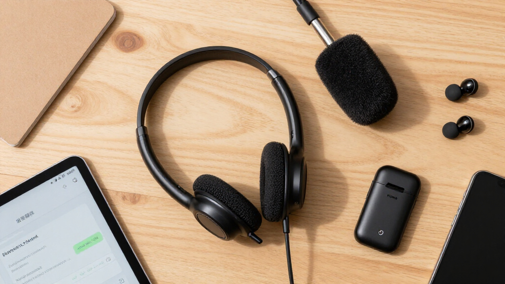 headset microphones for presenters with captions
